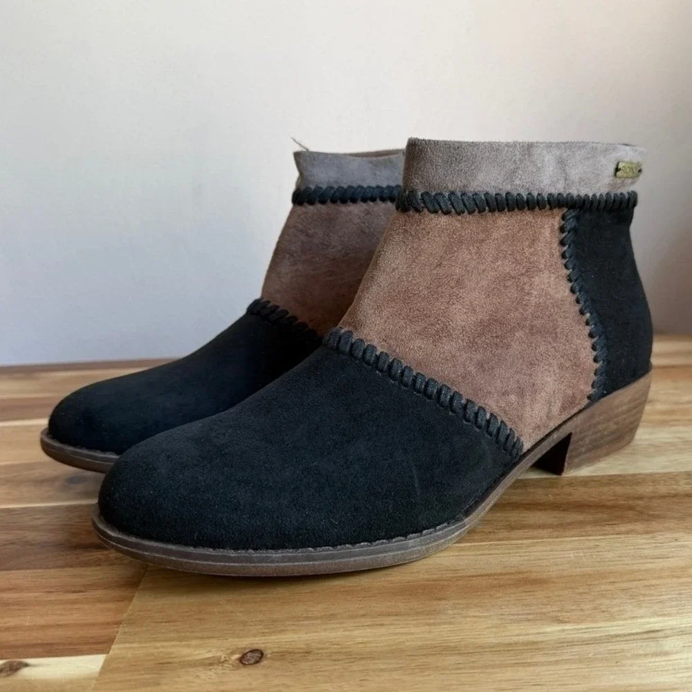 Roxy Devlin Patchwork Faux Suede Bootie